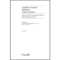 Legislative Proposals and Explanatory Notes Relating to the Excise ACT, 2001 Canada