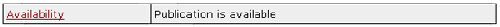 Example: Publication Information page, Availability