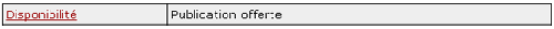 Exemple: Page de renseignements sur la publication, Disponibilit�